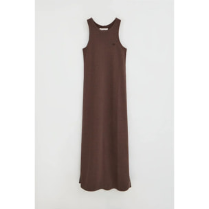 Vestido color chocolate de punto rustico con logo Polo Club