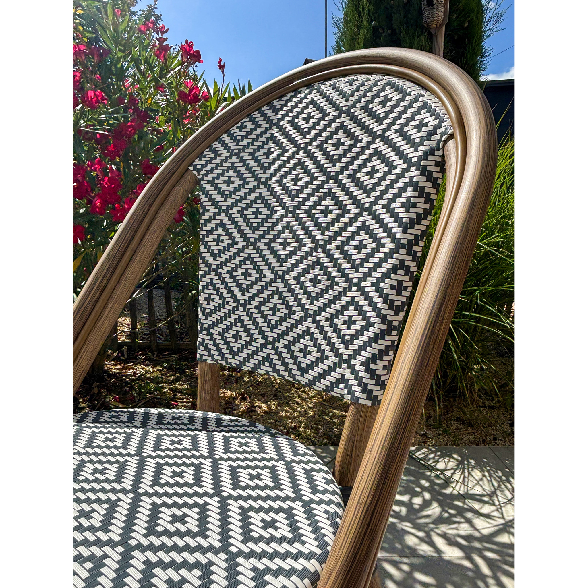 BISTRO - Lot de 2 fauteuils de jardin empilables en aluminium - bleu