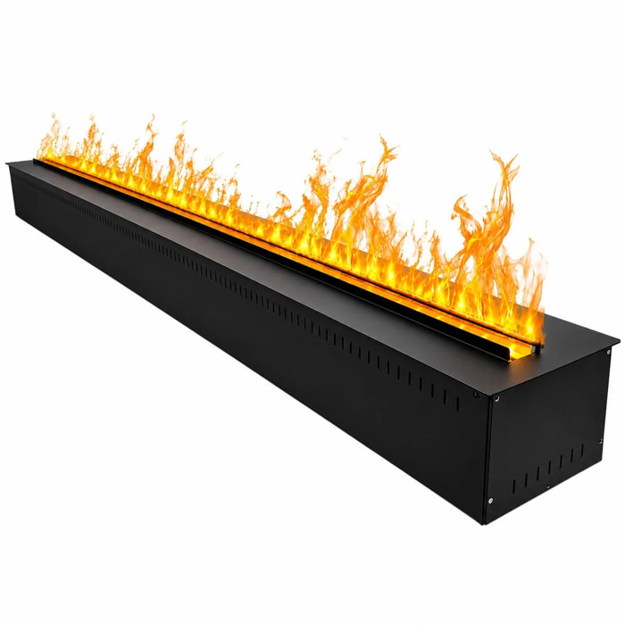 Vapor 150 - Inserto Camino Decorativo ad Acqua Senza Calore 150x17,8x22,7 cm con Effetto Fiamma a LED 3D Nero