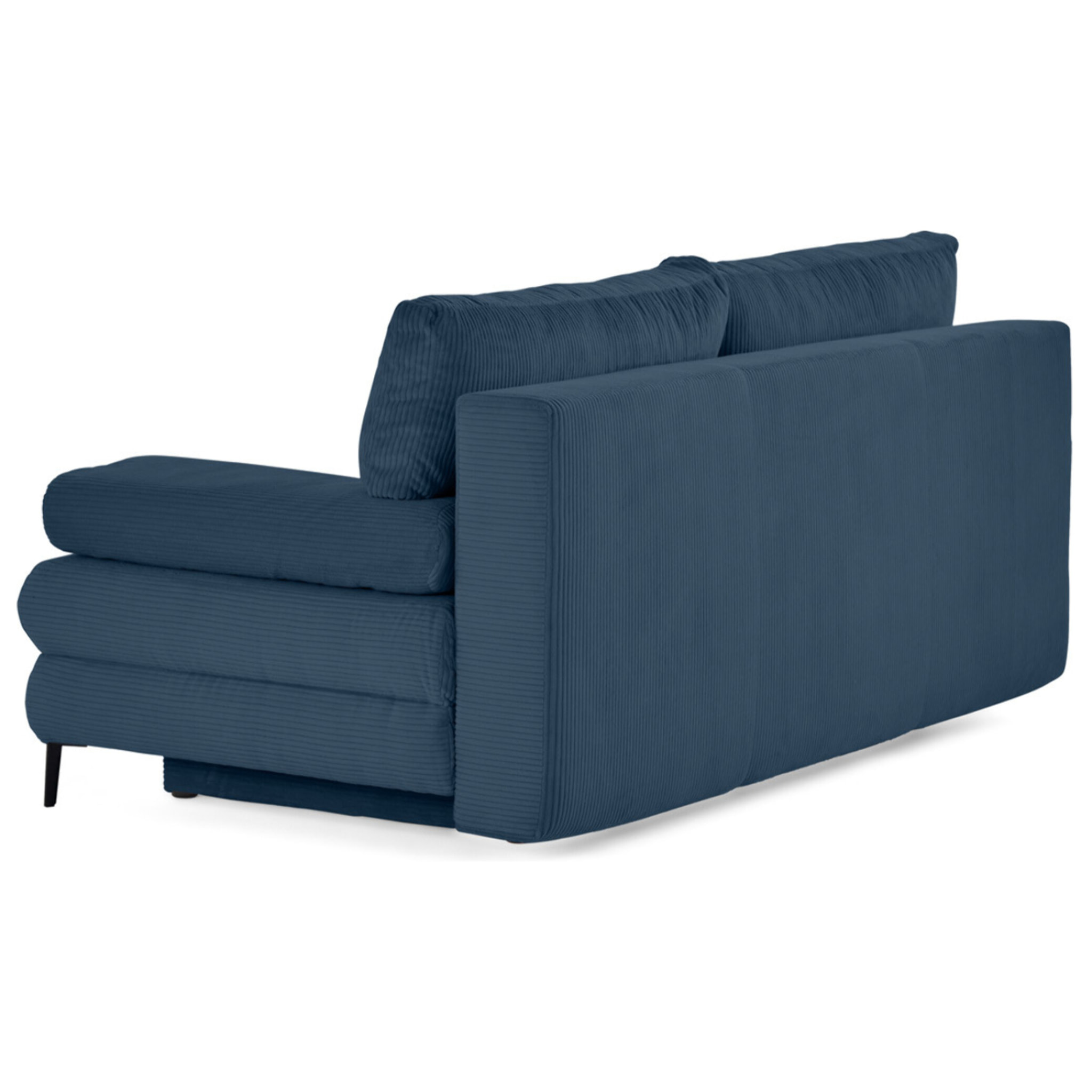 Elton - canapé 3 places convertible avec coffre en velours côtelé - Bleu