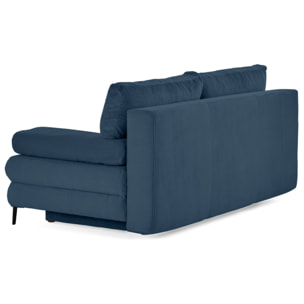 Elton - canapé 3 places convertible avec coffre en velours côtelé - Bleu