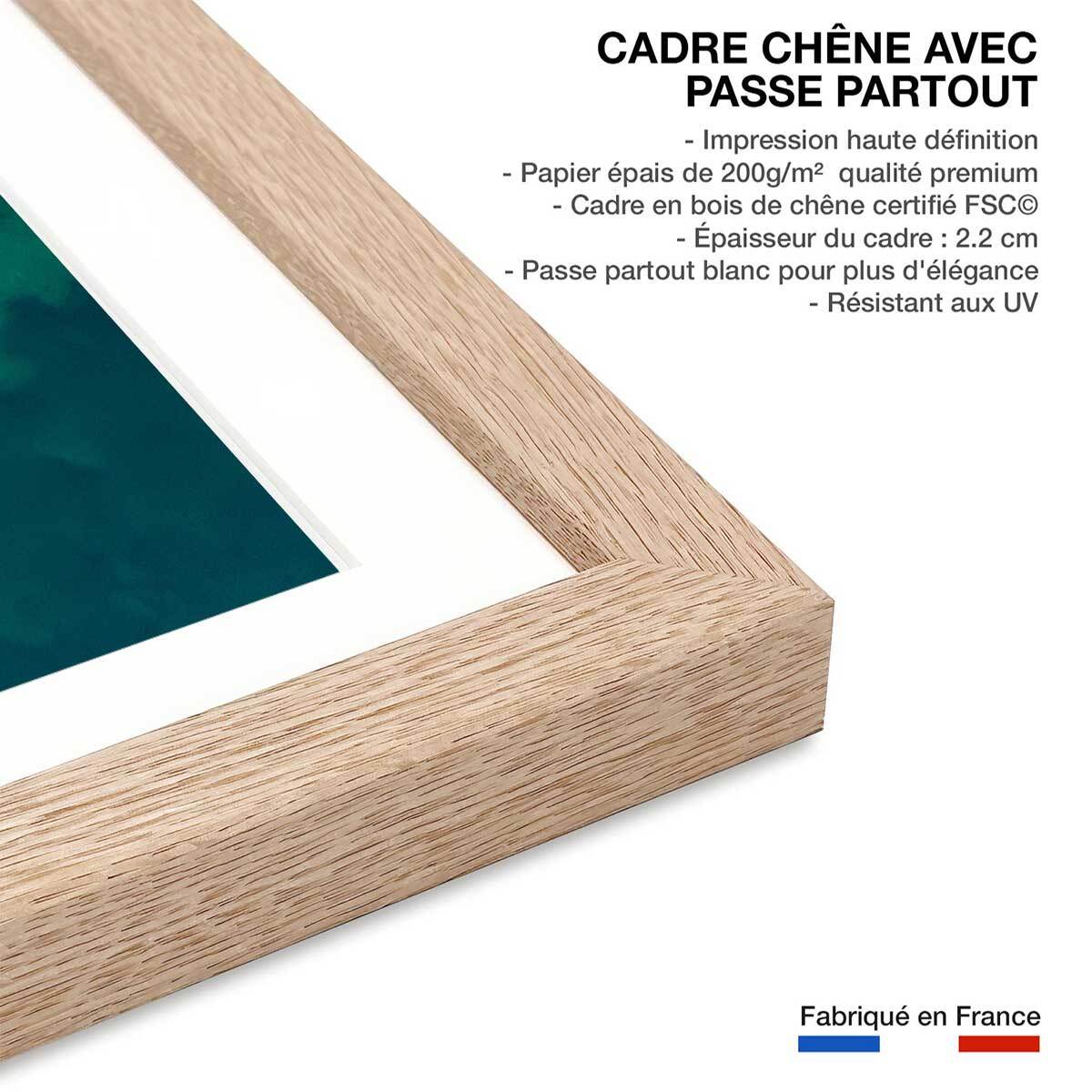 Poster deco au bout de la jetée Affiche + cadre en bois - Chêne