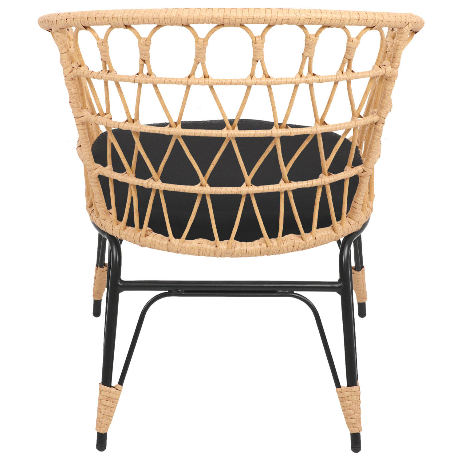 Lot de 2 fauteuils en rotin synthétique avec coussins AIKO