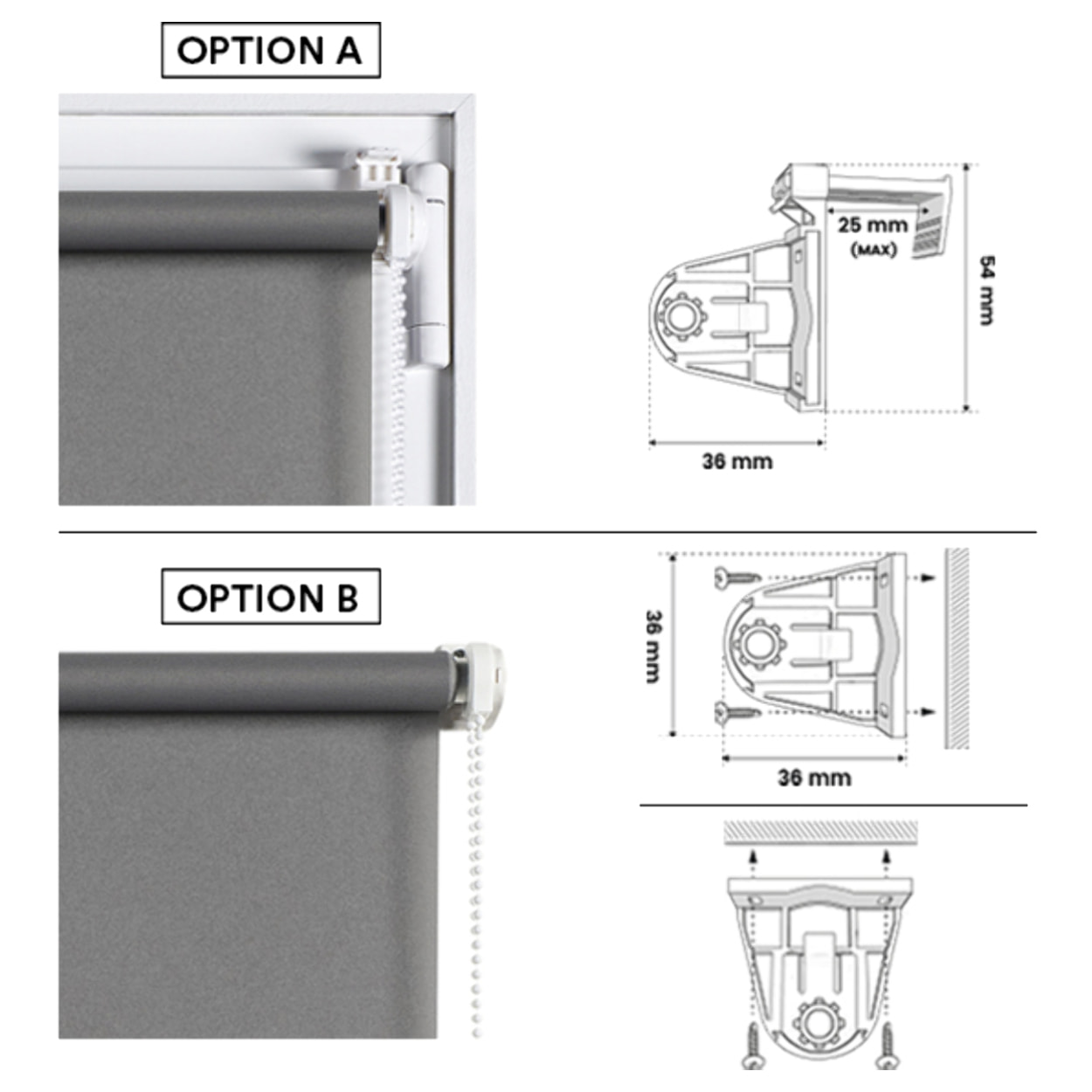 Store CLIP&FIX Tamisant Gris asphalte