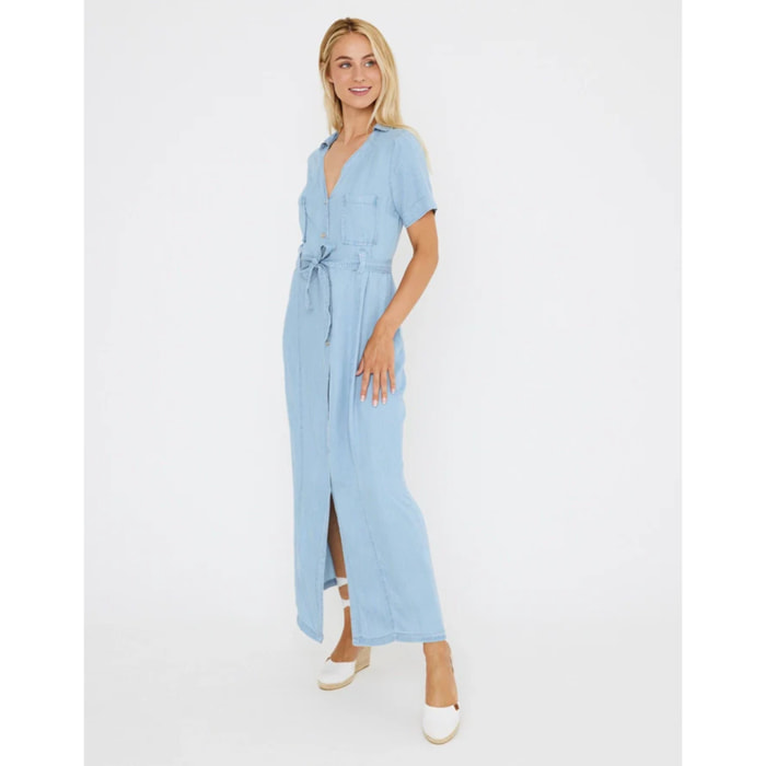 Vestido Largo Denim Claro - Lonzo