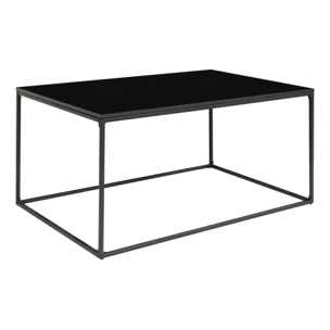 Tavolino da salotto Vita in nero con struttura in acciaio, 90×60×45 cm