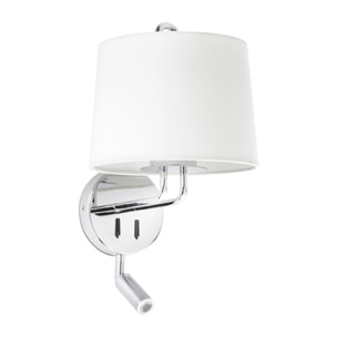 MONTREAL Lampe applique avec lecteur chrome/blanc