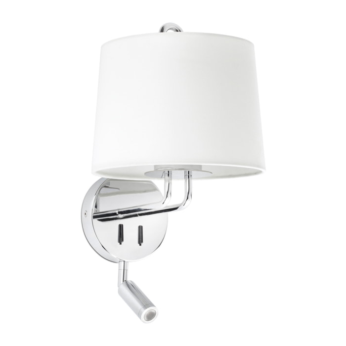 MONTREAL Lampe applique avec lecteur chrome/blanc