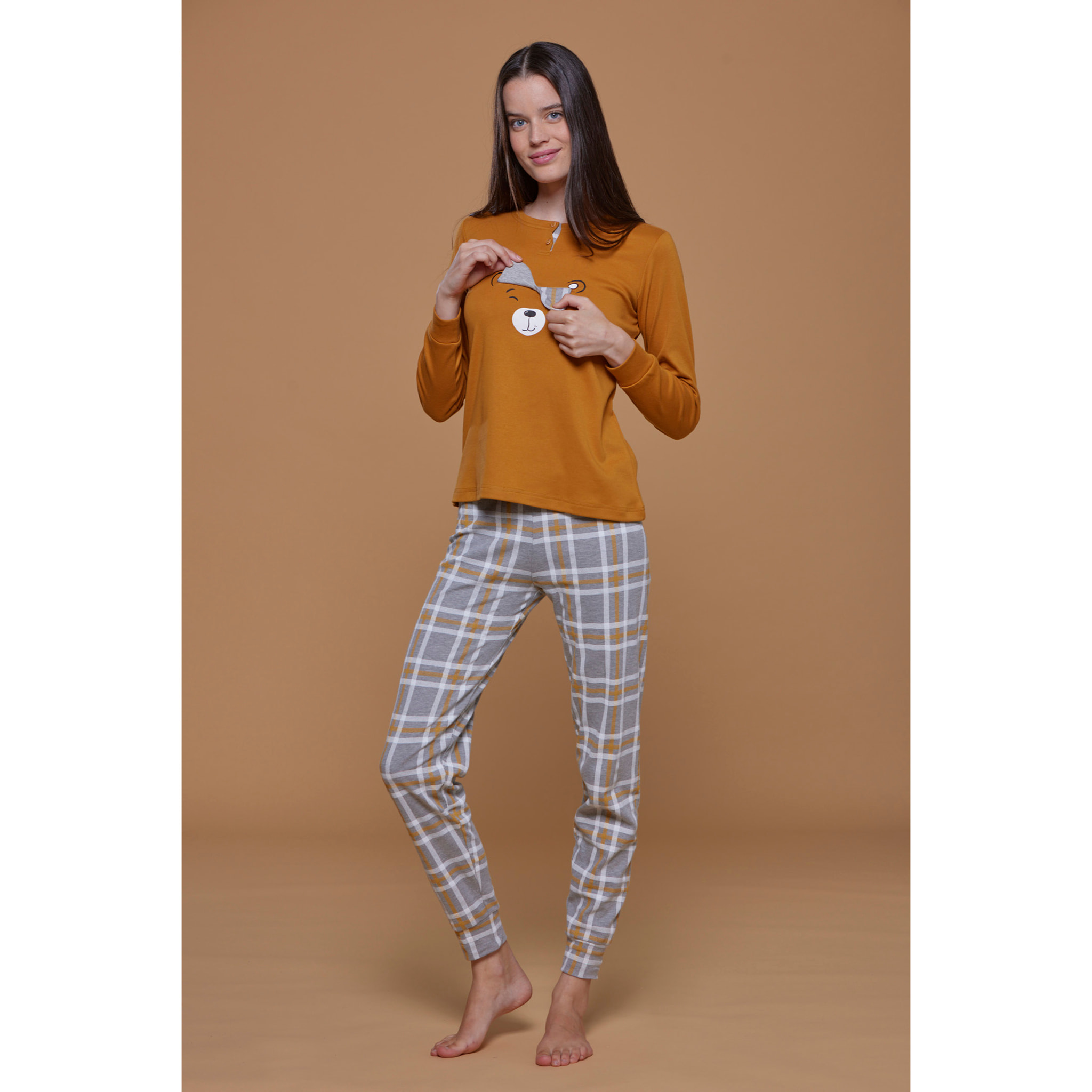 Pigiama donna caldo cotone funny bear Noidinotte