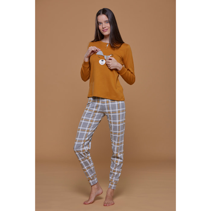 Pigiama donna caldo cotone funny bear Noidinotte