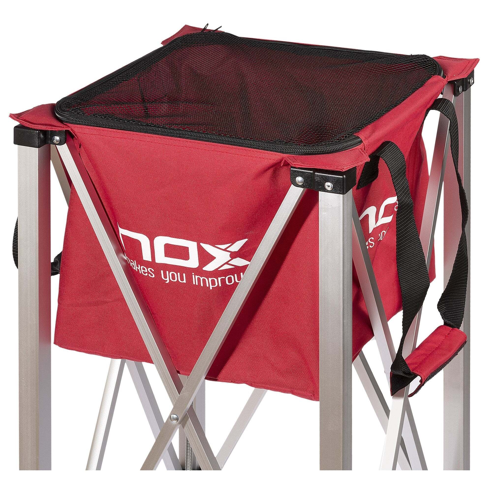 Cesto plegable con ruedas para clases de pádel