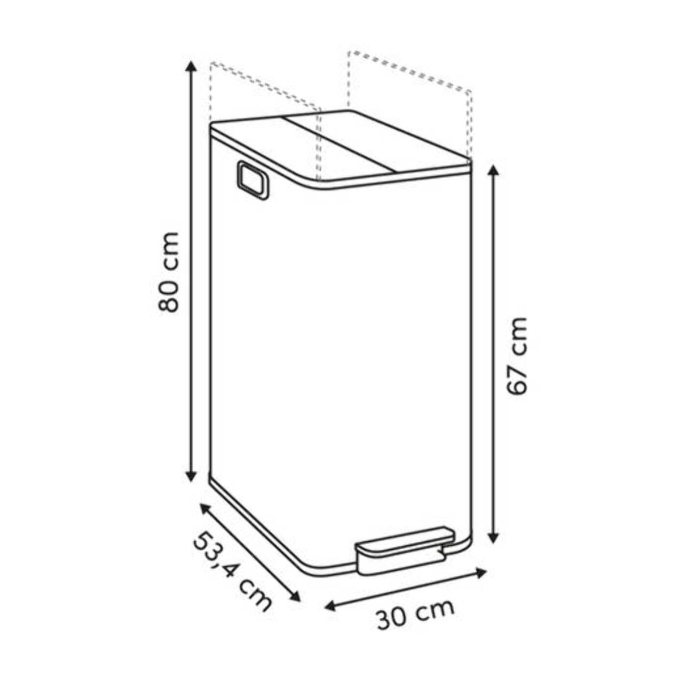 Poubelle Delta avec Pedale 2x28L Inox