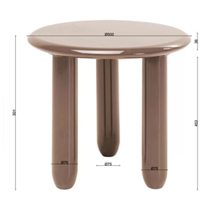 Table d'appoint Eliano 50cm moka Kare Design