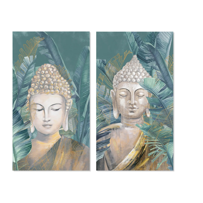 Set 2 Lienzos Budha 50x3x90 Cm