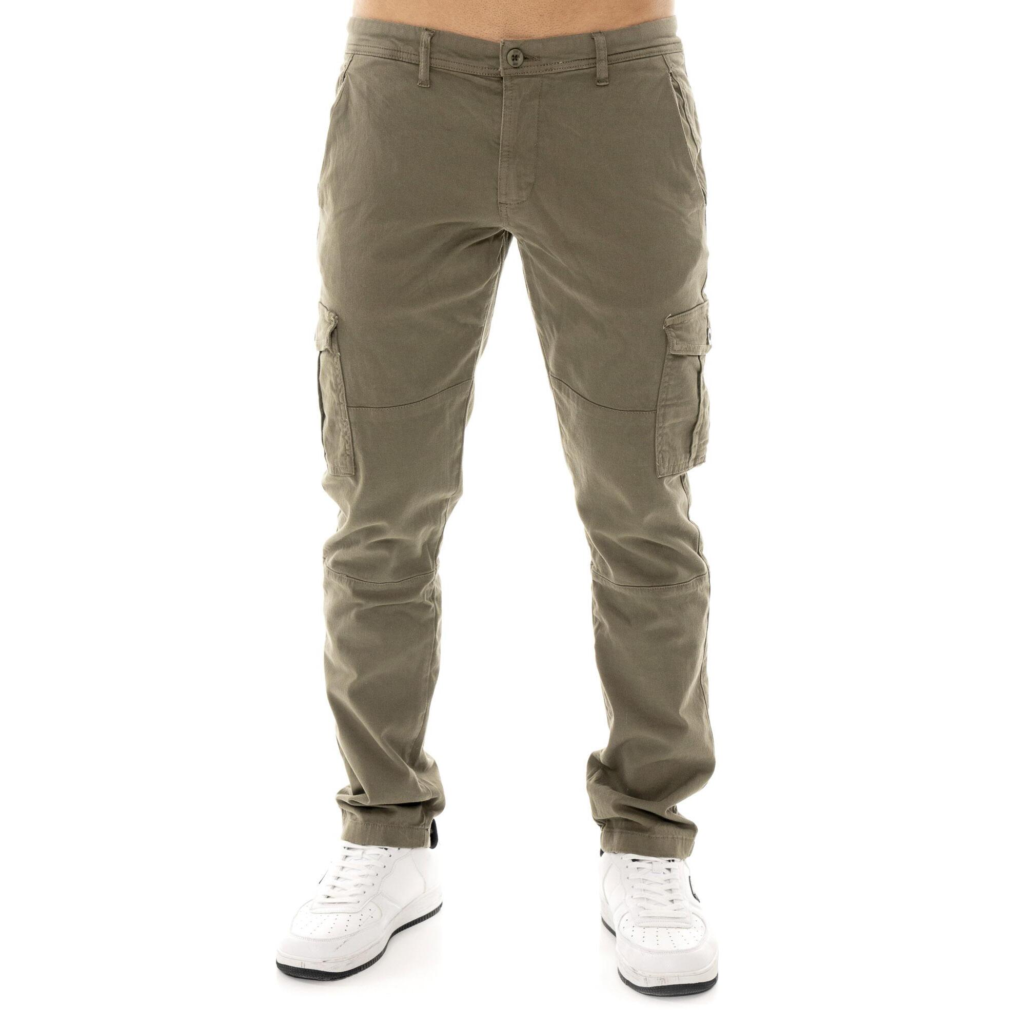 Pantaloni cargo in twill da uomo con passanti Leone Easy
