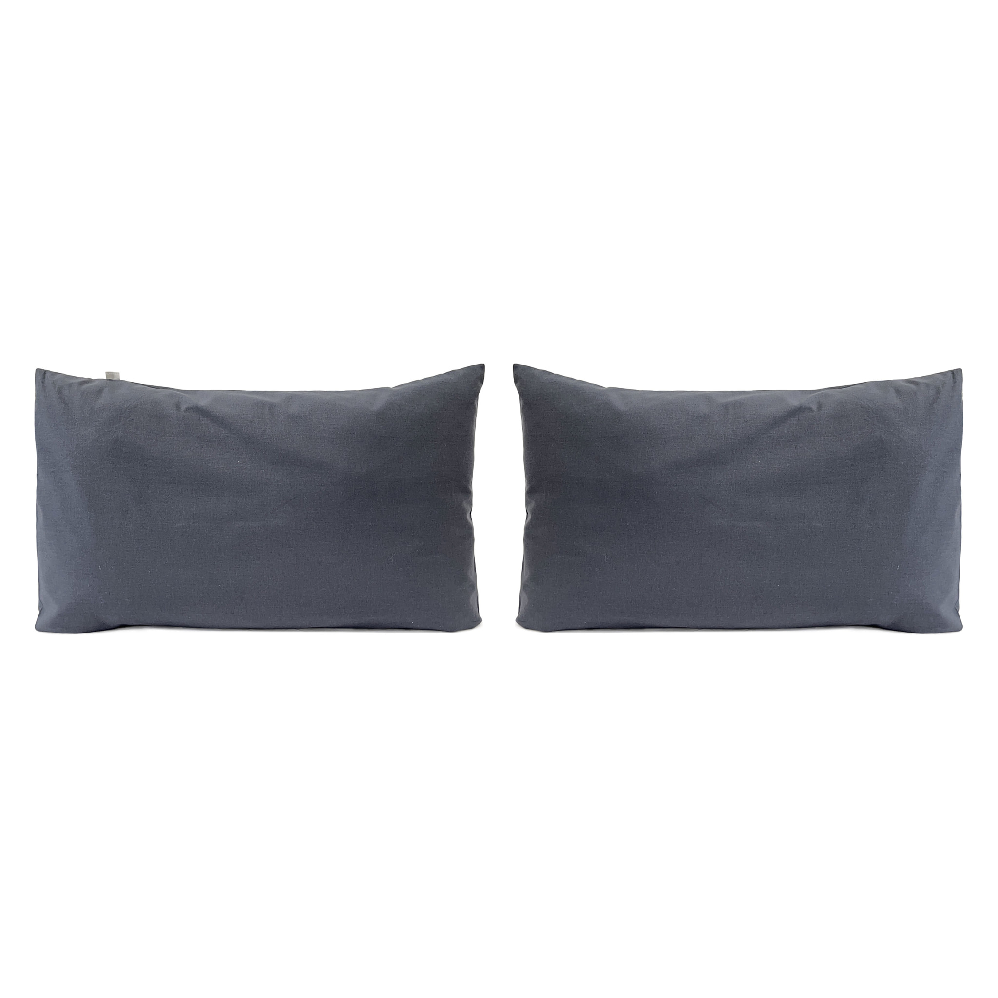 2 taies d'oreiller en lin/coton organic UNI - encre