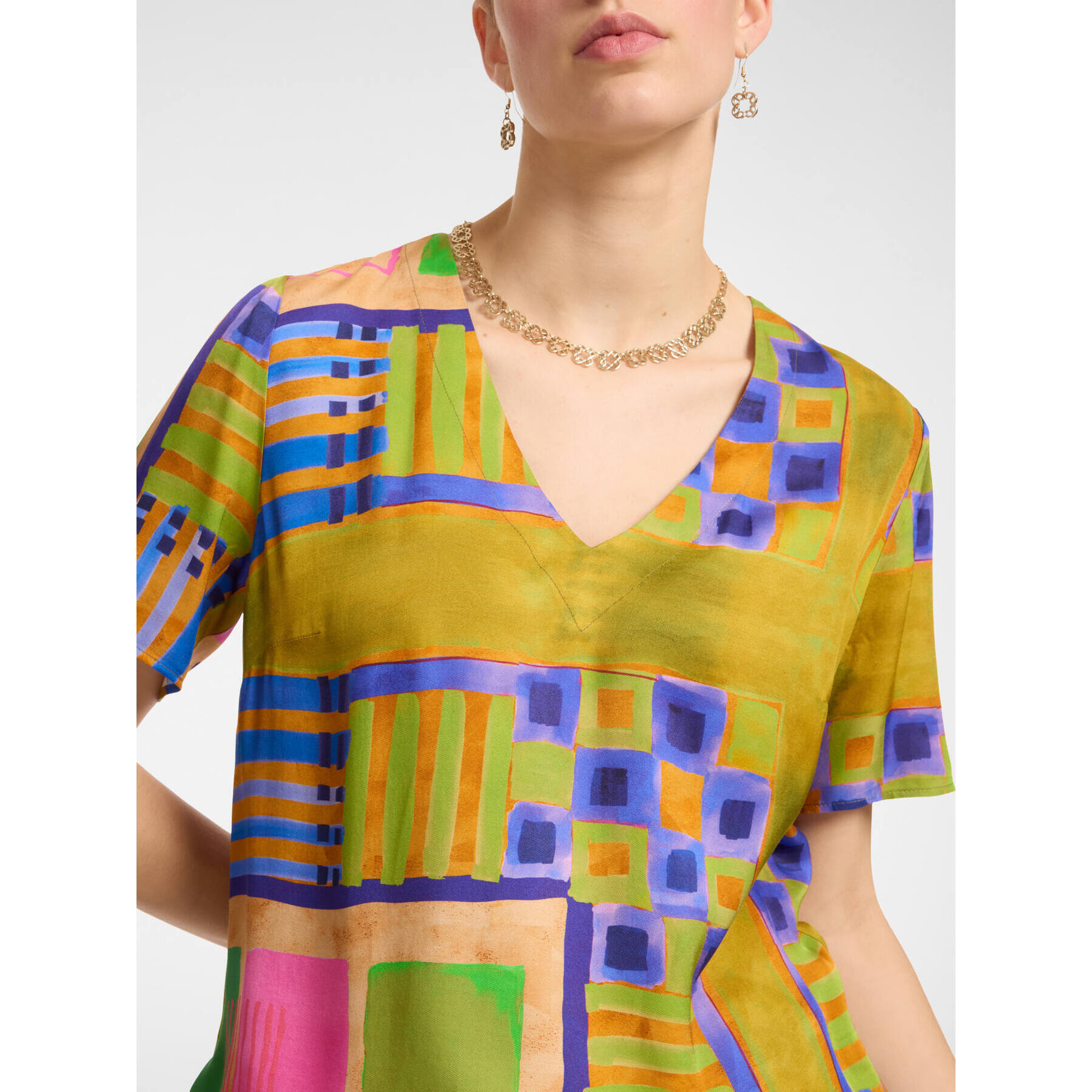 Elena Mirò - Blusa estampada de manga corta - Amarillo