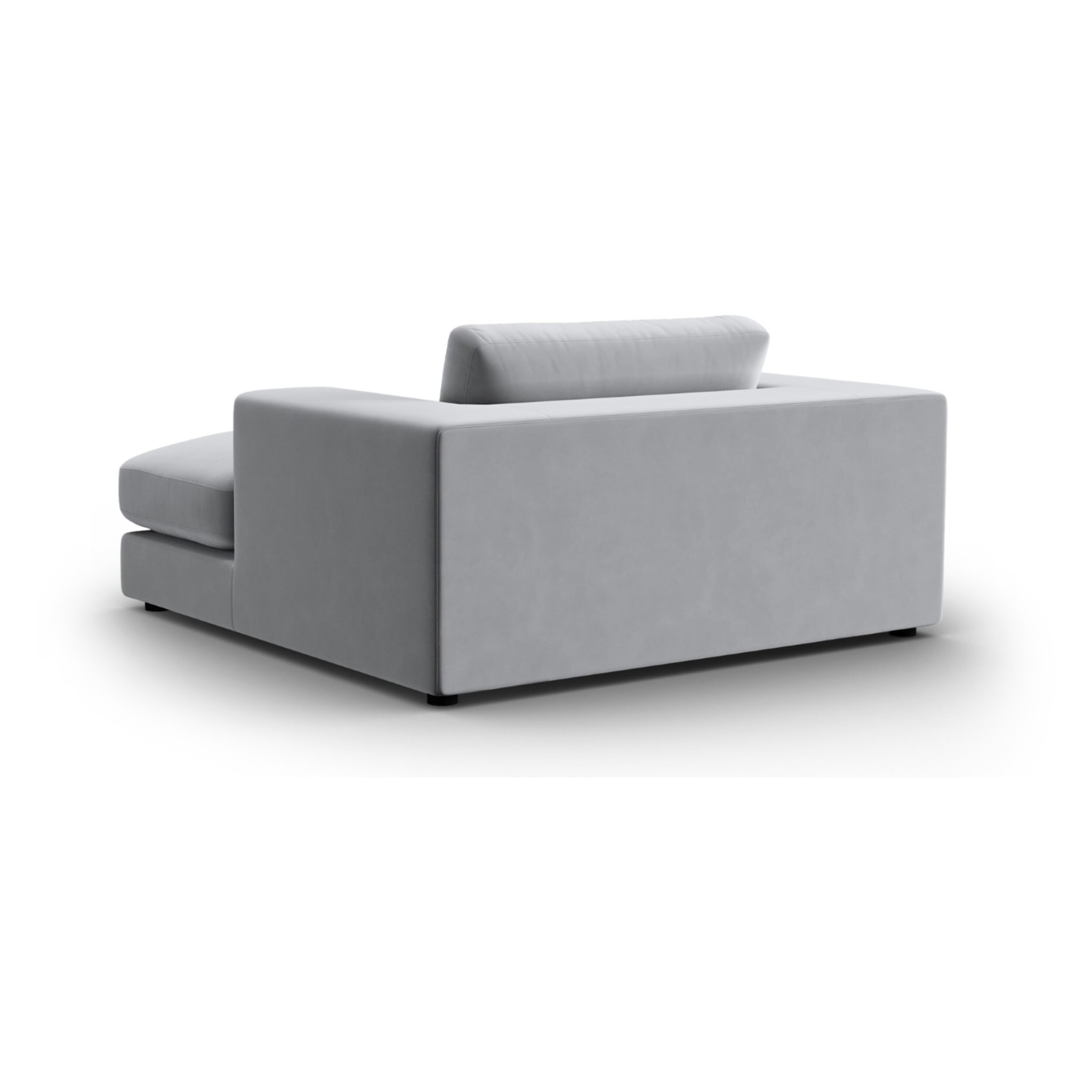 Méridienne "Tendance" en velours gris clair