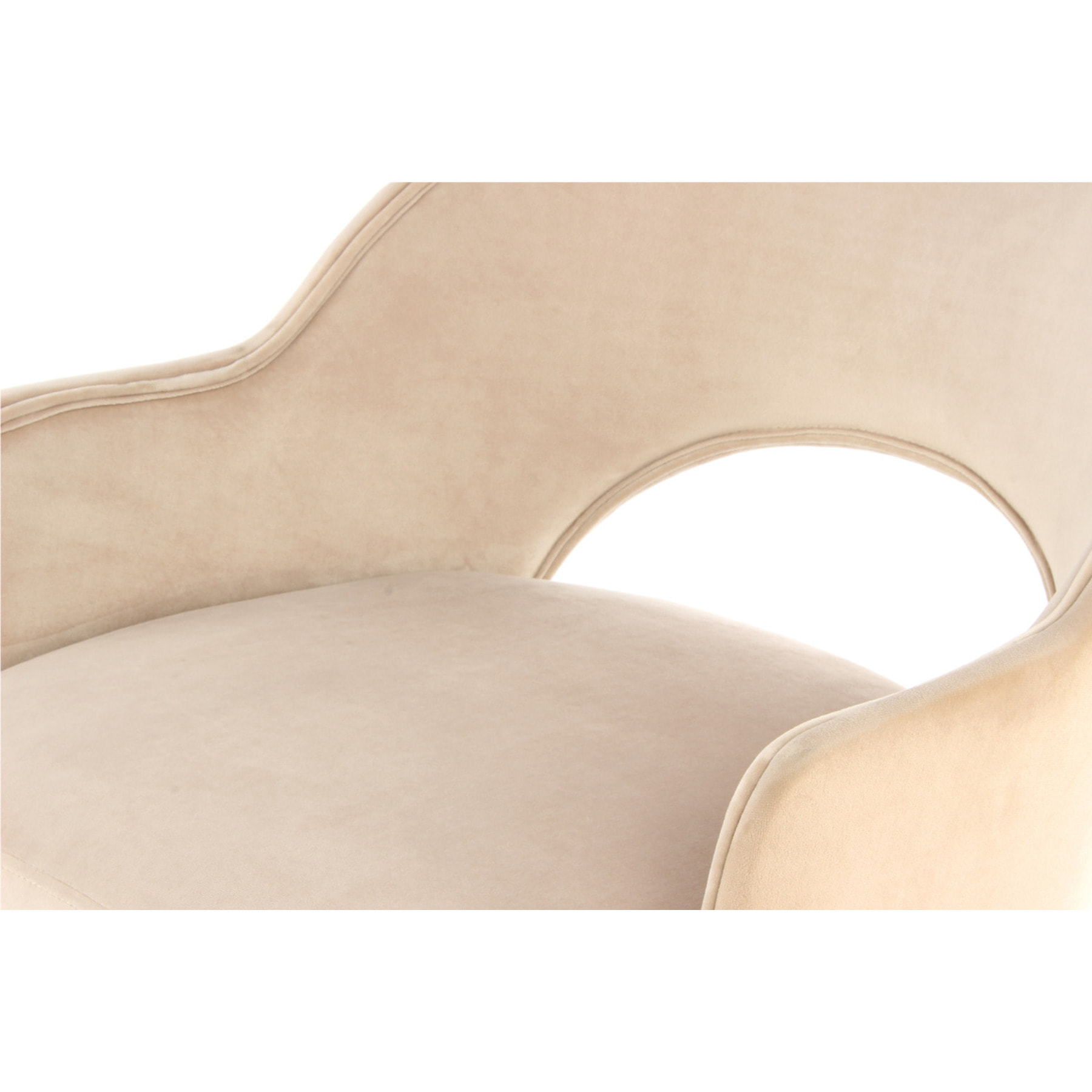Set di 2 sedie Joris in velluto color champagne con braccioli