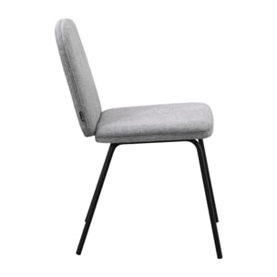 Set 2 sedie moderne in tessuto grigio chiaro con gambe in metallo - Karen