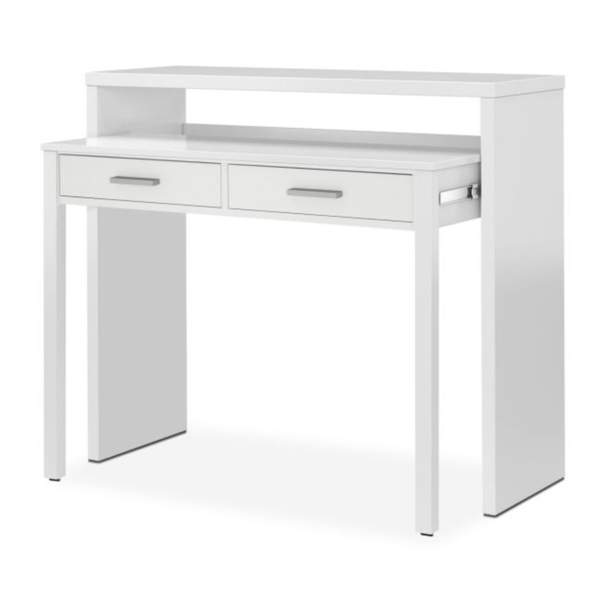 Mesa de escritorio extensible Zira Blanco Artik (Blanco Mate)