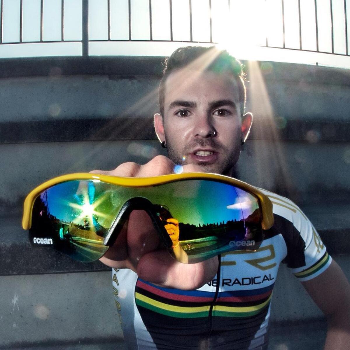 Gafas de ciclismo OCEAN IRON - Amarilla brillante / Revo amarilla
