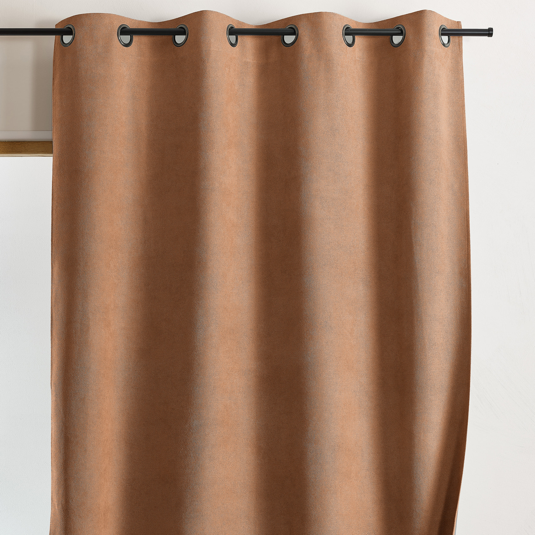 Rideau thermique occultant à œillets et réflecteur de chaleur - Marron Clair