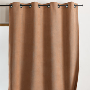 Rideau thermique occultant à œillets et réflecteur de chaleur - Marron Clair