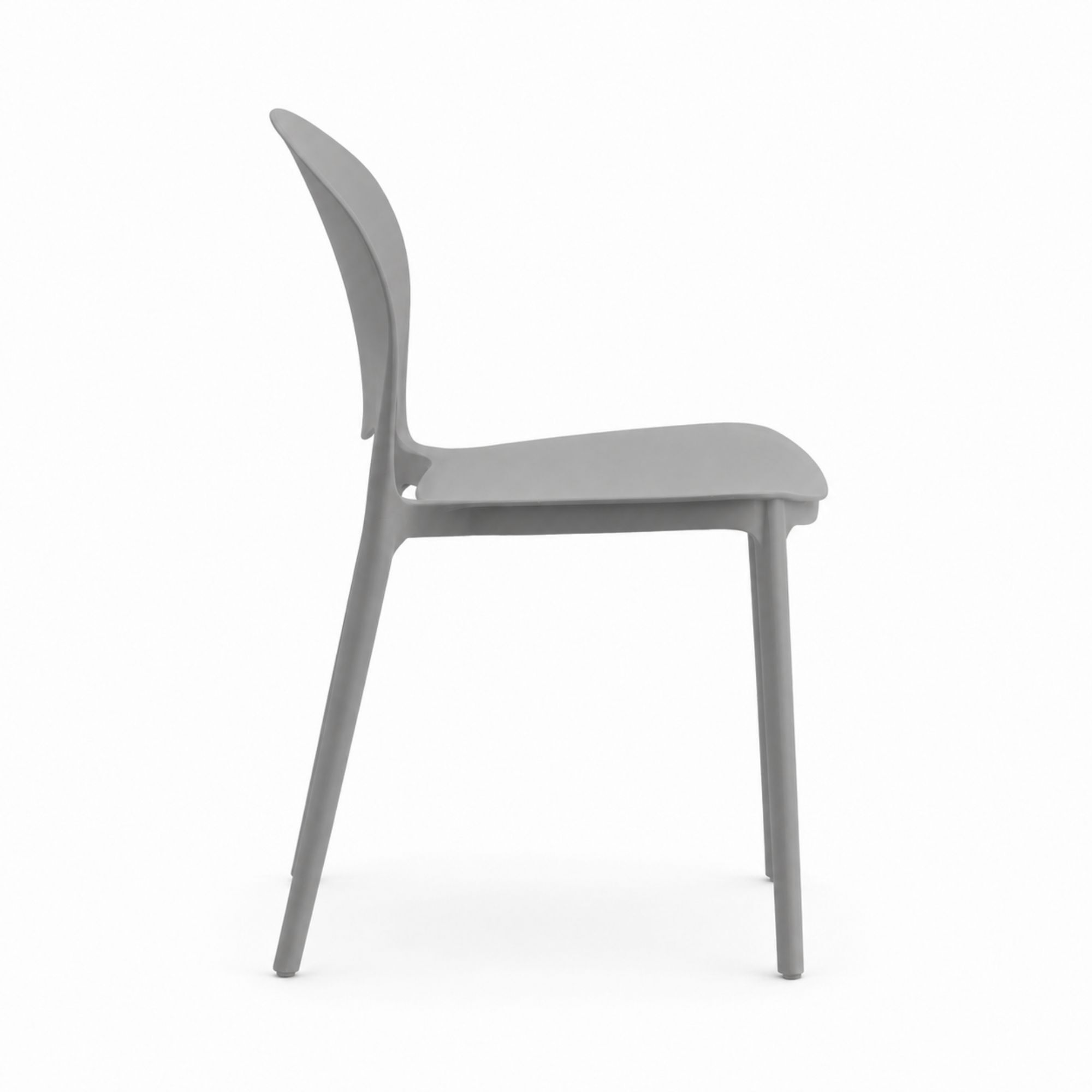 Set di 2 sedie SANTA CRUZ in polipropilene grigio, impilabili