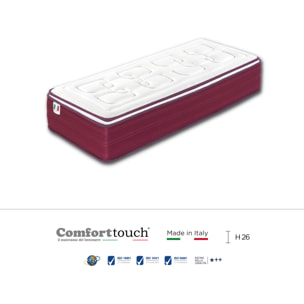 "Purple" H26 cm 90x200 guanciale Memory ONìMAGGIO a molle insacchettate e 2cm memory