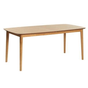 Table extensible rallonges intégrées rectangulaire en bois clair chêne L180-220 cm EGO