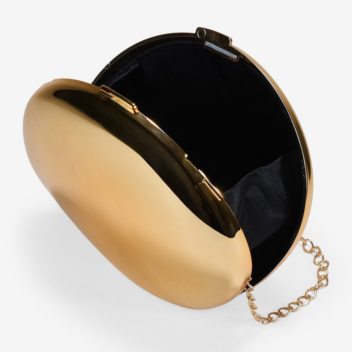 Clutch de fiesta dorado metálico