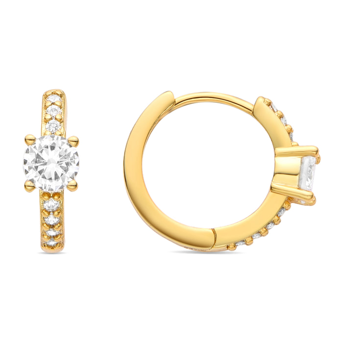 Pendientes de Circonita Brillante acabados en oro amarillo de 18K