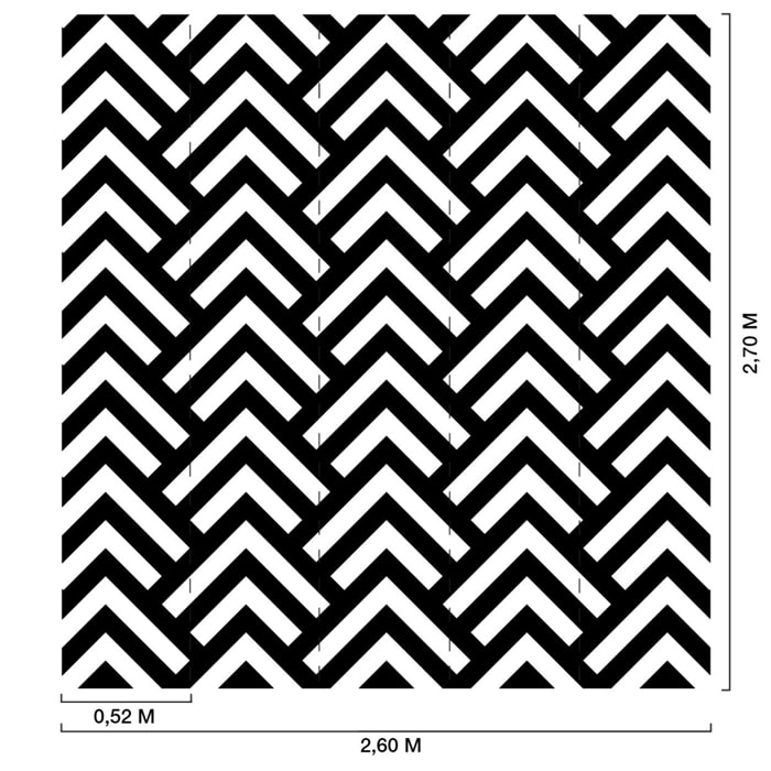 Papier peint graphique zig zag retro Intissé
