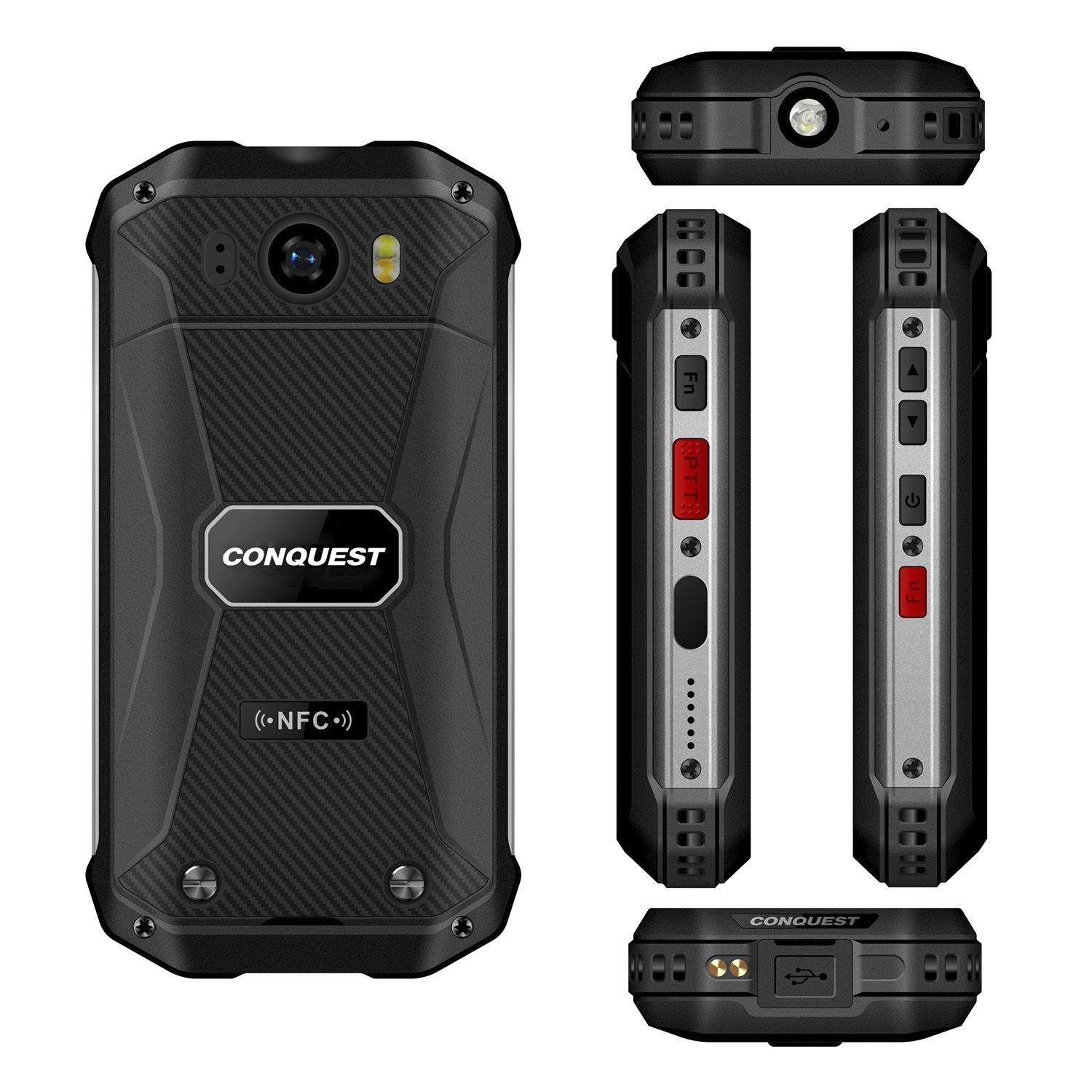 DAM Mini Smartphone Rugerizado F2+ 4G, Android 12 , 6GB RAM + 128GB. Pantalla 3''. 16mpx + 8mpx. GPS. IP68 3 PROOF LEVEL (Anti-caida,Polvo,Agua). Zello Walkie Talkie. 5,9x2,2x11,8 Cm. Color: Negro