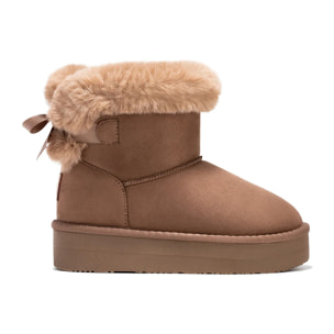 Botas Australianas de Niña con Detalle de Pelo en Taupe