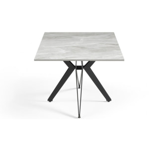 Table basse en céramique 120x60cm gris brillant - 7 piètements - UNIK