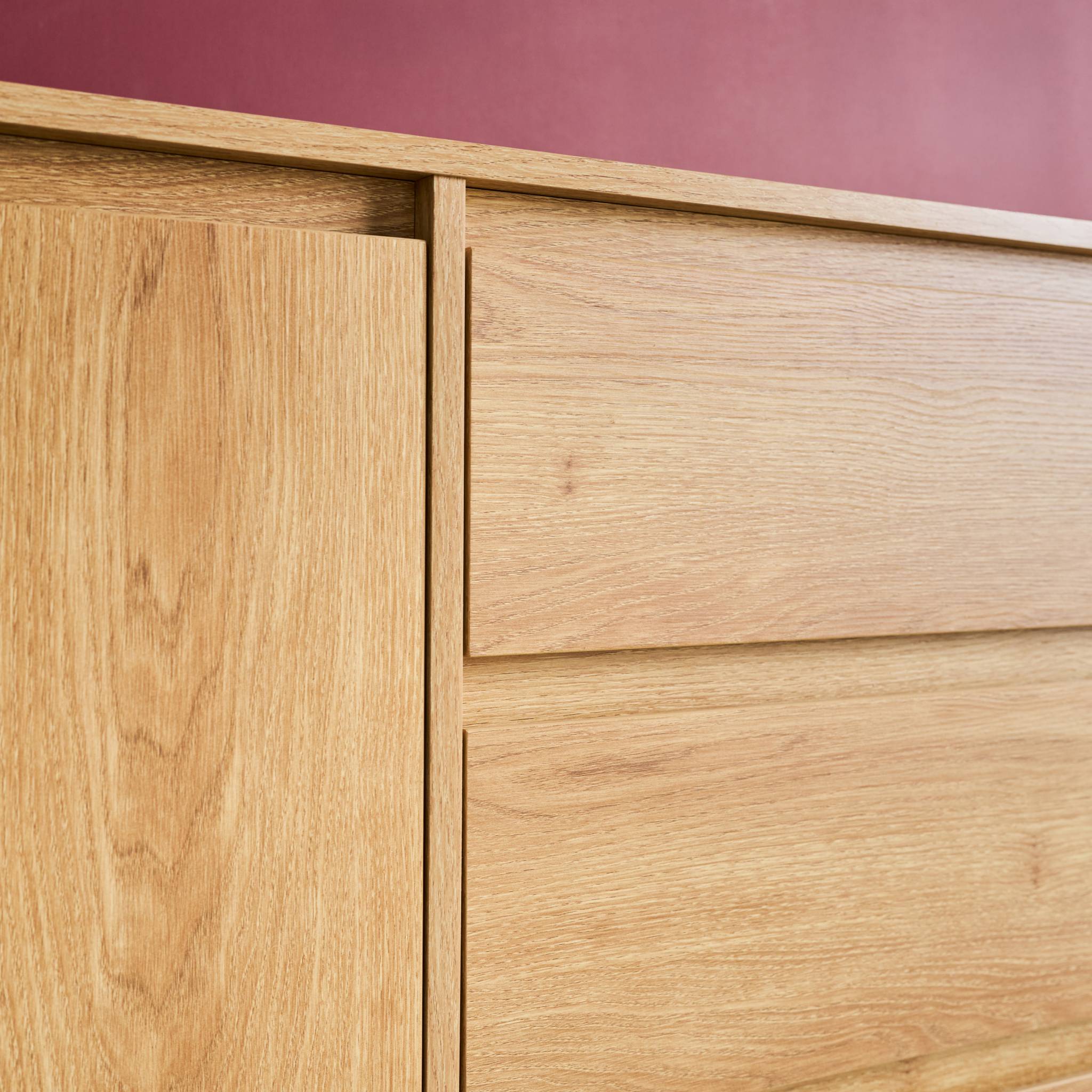 Buffet décor bois 2 portes 3 tiroirs 150cm HARMONY