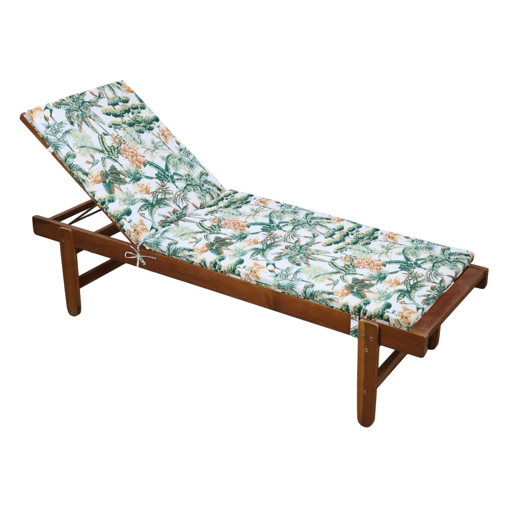 Coussin bain de soleil motif tropical - Vert