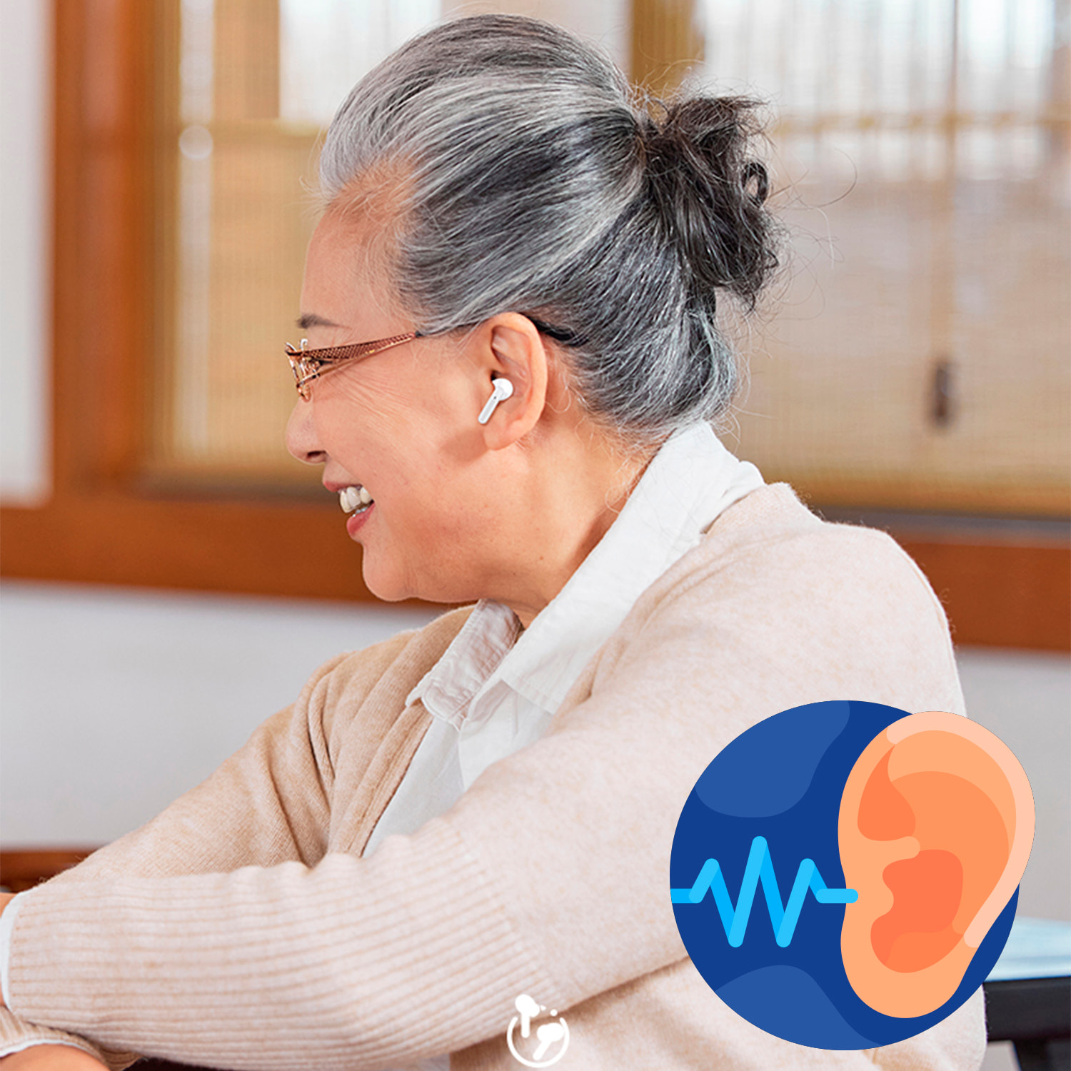 Cuffie ZTQ-FT011A bluetooth dual con sistema di assistenza uditiva per anziani.