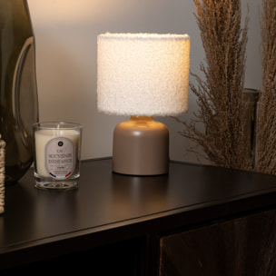 Lampe à poser Bona bouclette marron H22cm