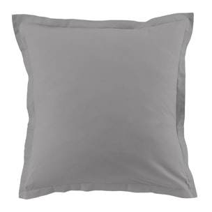 Paire De Taie D'oreiller 100%coton 57fils Anthracite