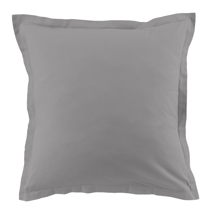Paire De Taie D'oreiller 100%coton 57fils Anthracite