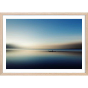 Poster glacis boat Affiche + cadre en bois - Chêne