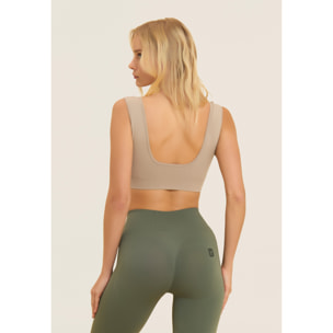 Top sportivo seamless con scollo a cuore e supporto leggero