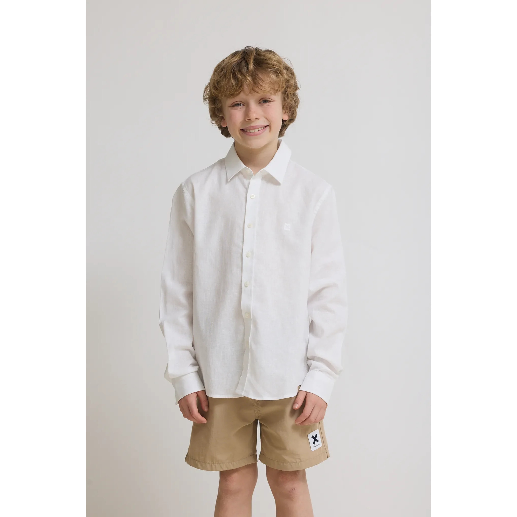 CAMISA KIDS DE LINO BLANCA