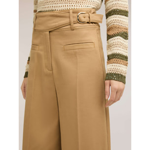Motivi - Pantaloni palazzo con alta cintura - Beige