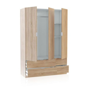 Armario Magan 3 puertas y 4 cajones Roble Canadian