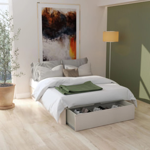 Canapé con cajón frontal con zapatero 135x190 cm en artic Luxury Premium 3D Artic