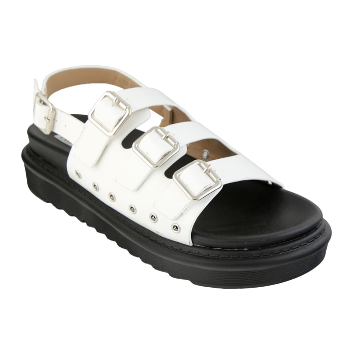 Sandali platform con fibbie